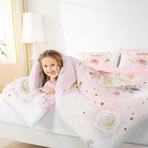 Miniatura 131 de Erosebridal Juego de ropa de cama de princesa de ballet, tamaño Queen, juego de edredón de 3 piezas para niñas bailarinas de ballet, lindo juego