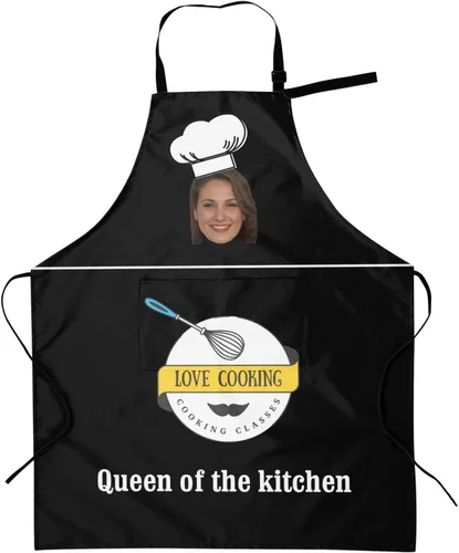 Miniatura 10 de Delantal personalizado para mujeres y hombres, delantal de cocina personalizado con bolsillos, delantales de chef personalizados