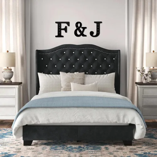 Miniatura 7 de Letras metálicas para decoración de pared de 12 pulgadas, letras colgantes negras, letras visuales 3D grandes del alfabeto moderno, decoración