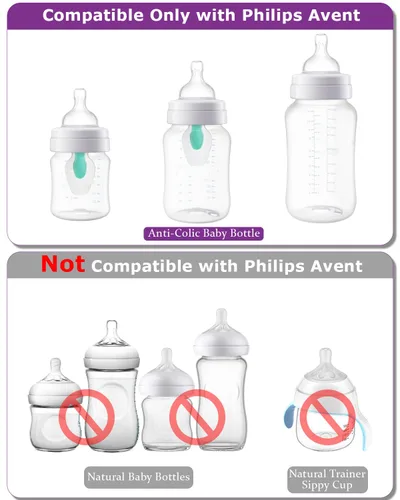 Miniatura 2 de Tetinas de copa de paja para biberones anticólicos de Philips Avent, boquilla de silicona de grado alimenticio, pezón suave de flujo variable, 6