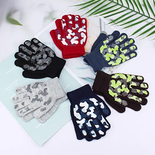 Miniatura 65 de Hicdaw 6 pares de guantes de invierno para niños, guantes de punto elásticos y cálidos para niños o niñas