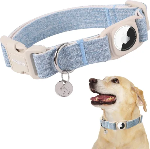 Miniatura 40 de DOGWONG Collar para perro de San Valentín, collar ajustable de algodón con corazón de caramelo azul, perfecto para perros pequeños a medianos