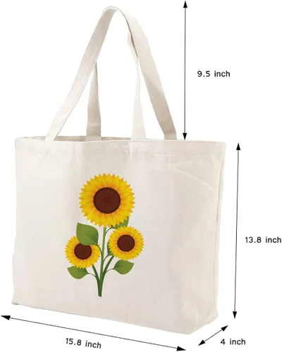 Miniatura 2 de Bolsa de lona para mujer bolsa de hombro grande de lona con cremallerabolsillo interior bolsa de compras reutilizable bolsa de almacenamiento