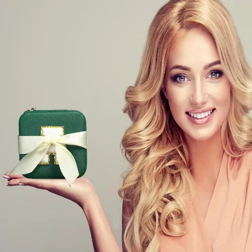 Miniatura 6 de Parima Regalos de graduación para ella, estuche de joyería de viaje de moda, regalos personalizados, joyero de viaje verde, regalos de cumpleaños