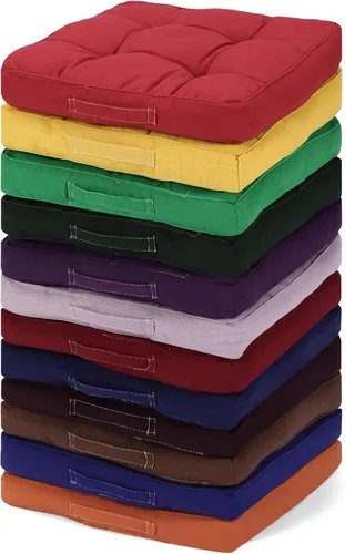 Miniatura 9 de Gerrii 12 cojines de suelo para aula con asas, cojines flexibles para asiento de suelo, almohadas para sillas escolares en casa, escuela, aula