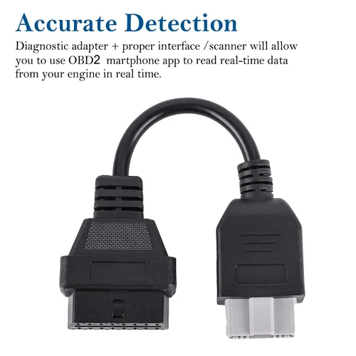 Miniatura 7 de 5Pin a 16 pin OBD2 OBDII adaptador de cable Herramientas de diagnóstico Cable OBD para Hon-da