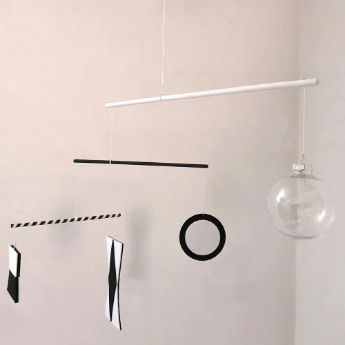 Miniatura 4 de Munari móvil Montessori juguete blanco negro fieltro Baby Shower baño Navidad regalo de Año Nuevo Inspirado Visual