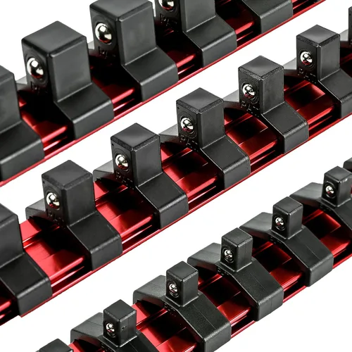 Miniatura 7 de ARES 70204 - Organizador de enchufes de aluminio de 3 piezas, rieles de enchufe de 1/4 pulgadas, 3/8 pulgadas y 1/2 pulgadas con capacidad para 48