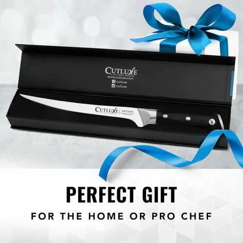 Miniatura 8 de Cutluxe - Cuchillo de filetear para pescado y carne – Cuchillo deshuesador de 7" afilado como una navaja – Acero alemán de alto carbono flexible