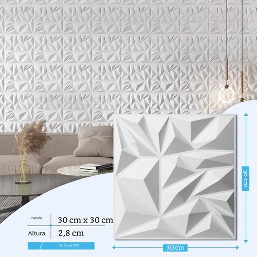 Miniatura 4 de Art3d Paquete de 33 paneles de pared 3D para decoración de pared interior, paneles de pared modernos con textura de diamante para juegos, sala