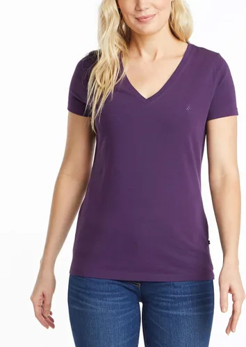 Miniatura 6 de Nautica Camiseta de algodón elástico con cuello en V para mujer Easy Comfort