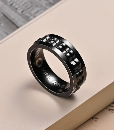 Miniatura 5 de King Ring Anillos giratorios de engranajes de 0.315 pulgadas – Anillos para ansiedad ultra pulidos para hombres y mujeres – Diseñado en Estados