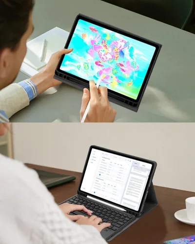 Miniatura 9 de MePadKey Funda de teclado con panel táctil para Samsung Galaxy Tab A11 Plus/A9 Plus 2025/2023 de 11 pulgadas, retroiluminación de 7 colores, teclado