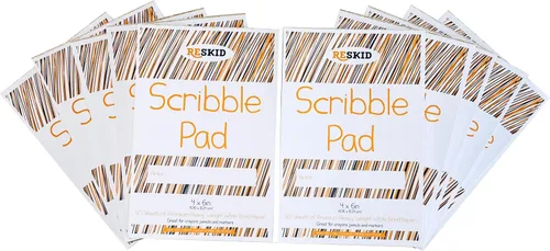 Reskid Bloc de papel de dibujo (4 x 6 pulgadas), 50 hojas, paquete de 10 blocs de arte para colorear para niños, bocetos infantiles (4 x 6 (10