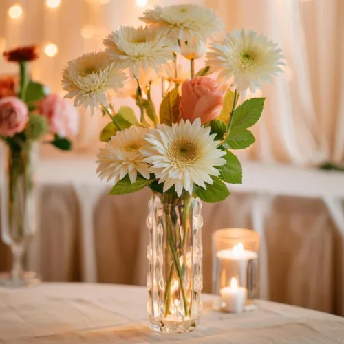 Miniatura 6 de Heavy Glass Flower Vase Thickened Modern Crystal Sparkle Vases Table Centerpiece for Wedding Party Home Décor Housewarming Bedroom Living Room and