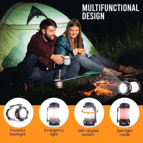 Miniatura 8 de AYL - Linterna LED de camping recargable, linterna superbrillante con luz de 360 grados, banco de energía, resistente al agua IPX4 para emergencias