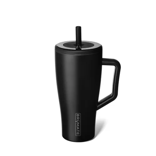 Miniatura 36 de BrüMate Era Vaso térmico con asa y pajilla, 40 onzas, 100% a prueba de fugas, con tapa, hecho de acero inoxidable, base apta para portavasos, moca