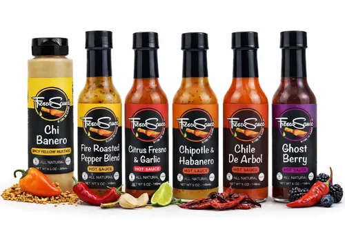 Miniatura 9 de Fresco Sauce - Paquete de 2 Salsa picante Bundel - Mezcla de pimienta asada al fuego - Jalapeño - Pimientos serranos - Jugo de limón - Ajo cítrico
