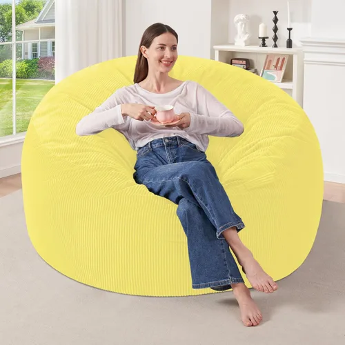 Miniatura 20 de HABUTWAY 2 puf de 2 pies, puf gigante para adolescentes y adultos, puf grandes con relleno de espuma viscoelástica, puf grandes con funda de pana