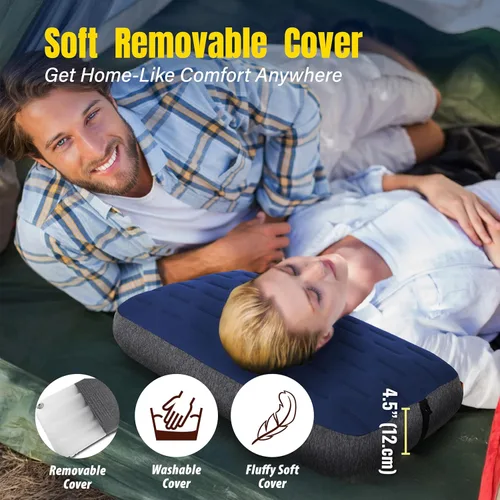 Miniatura 2 de TREKOLOGY Almohada de Camping - Grande Inflable (24"x15") para Comodidad como en Casa, Portátil y Ergonómica, Fácil de Limpiar, Duradera y a Prueba