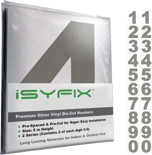 Miniatura 143 de iSYFIX Calcomanías de Números de Vinilo Verde Manzana – 1.5 Pulgadas Autoadhesivas (2 Juegos) – Calcomanía Premium Troquelada y Pre-espaciada