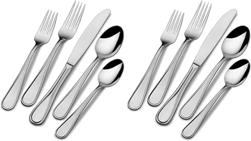 Miniatura 8 de Mikasa Bravo - Juego de 6 piezas de acero inoxidable 18/10, cucharas de servir, tenedor, servidor de tartas, cucharón de salsa, cubiertos pulidos