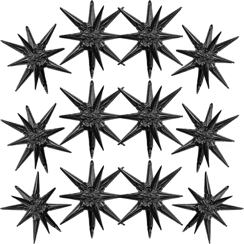 Miniatura 8 de Globos de aluminio con forma de estrella negra, 6 unidades, globo de explosión de estrella, globo de 22 pulgadas, globos grandes de Mylar
