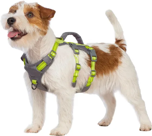 Miniatura 26 de Huntboo Arnés reflectante para perro con asa, a prueba de escape, antideslizante, transpirable, ligero, arnés de elevación ajustable para perros