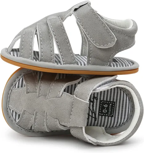 Miniatura 15 de Sandalias para bebé niña niño, suela antideslizante suave de primera calidad, sandalias de bebé para bebé, zapatos de playa casuales de verano