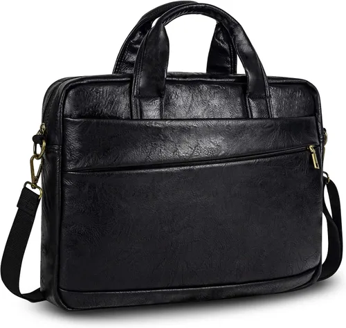 Miniatura 17 de Bolso de Mensajero de Cuero Sintético para Hombre Bolsa de Laptop de 17-17.3 Pulgadas para Hombre Bolsa de Cuero de Oficina Convertible Mochila 3
