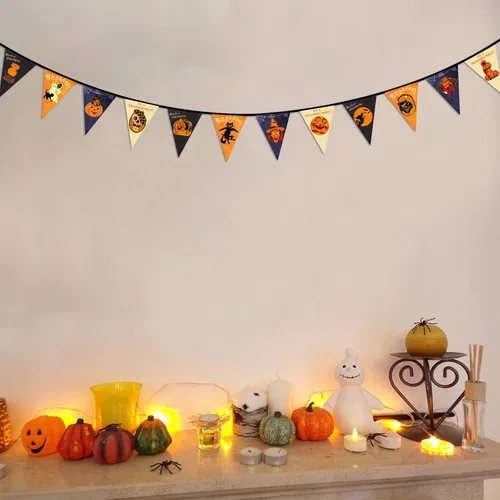 Miniatura 6 de Cartel temático de personajes de películas de terror para decoración de interiores y exteriores, suministros de fiesta de Halloween, decoraciones