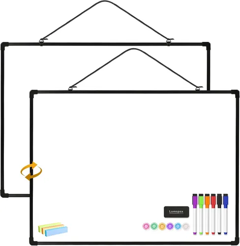 Miniatura 17 de Pizarra blanca pequeña para pared, mini pizarra de borrado en seco de 11 x 14 pulgadas con marco de plástico, bonita pizarra blanca colgante con 5