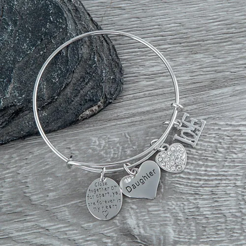 Miniatura 3 de Pulsera para hija, joyería para hija, nunca lejos para hijas, Terciopelo