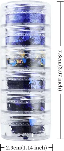 Miniatura 7 de Lentejuelas artísticas de uñas navideñas, copos de nieve azul holográficos, redondos, mariposa, corazón, copos de purpurina para decoración