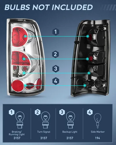Miniatura 3 de Nilight Conjunto de luz trasera compatible con Chevy Silverado 1999, 2000, 2001, 2002, 2003, 2004, 2005, 2006, 2007, Chevy Silverado 1999-2002, GMC