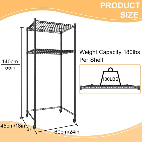 Miniatura 3 de Mini estante para nevera, mini refrigerador y soporte para microondas Altura ajustable, ruedas universales de 360°, ahorro de espacio