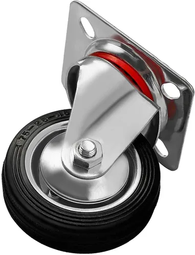 Miniatura 6 de 4 ruedas giratorias con base de goma con placa superior y rodamientos resistentes de 3 pulgadas, 1