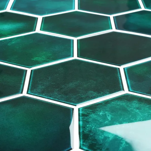 Miniatura 5 de Livelynine Azulejos de color verde oscuro para cocina, 12 x 12 pulgadas, 4 azulejos hexagonales para pegar en la parte trasera de cocina, azulejos
