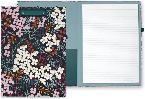 Miniatura 8 de Kate Spade New York - Portapapeles de tapa dura con estampado de leopardo A4 con clip de bajo perfil, padfolio profesional incluye bloc de notas