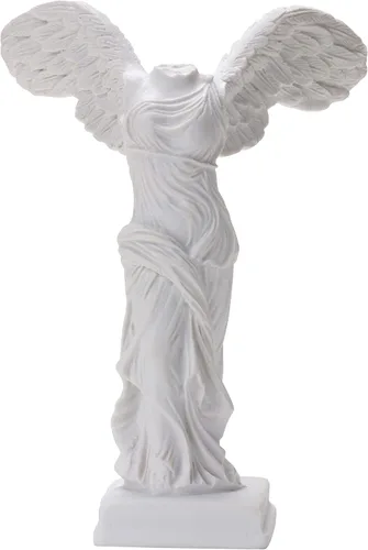 Estatua griega para decoración del hogar, sala de estar, oficina, escultura de resina con alas del Louvre romano