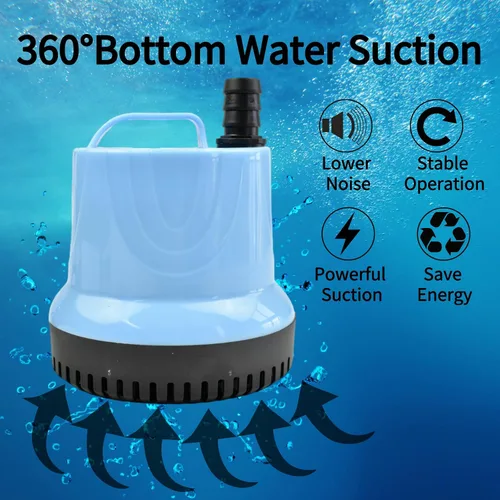 Miniatura 6 de CONQUERALL Bomba de succión inferior CHA-809 4500L/H 95W 110V AC Bomba de agua con 3 salidas para estanques de jardín, acuarios, cascadas, agua