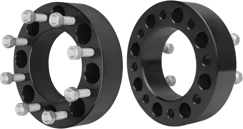 Miniatura 20 de IRONTEK Espaciadores de rueda de 4 x 4 pulgadas, espaciadores forjados de 1 pulgada con orificio de cubo de 2.598 in, pernos de 1/2 pulgadas x 20