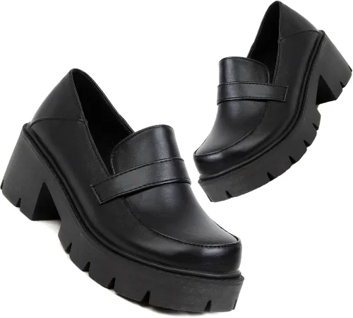CYNLLIO - Zapatos tipo Mary Jane con grandes y gruesos tacones y plataformas, correa a la altura del tobillo