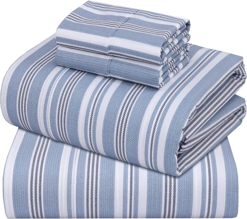 Miniatura 14 de ZOYER Sábanas de percal 100 % algodón tamaño King, refrescantes y transpirables para personas que duermen con calor, ropa de cama crujiente