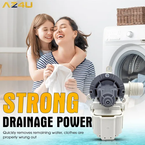 Miniatura 7 de AZ4U Actualización WTW5057LW0 WTW5010LW0 WTW5000DW3 WTW5105HW2 WTW5100HW1 Bomba de drenaje para lavadora Whirlpool, W11399437 W11259498 B25-3A04