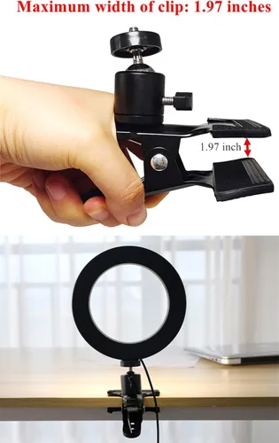 Miniatura 4 de PRAQECZ Soporte de teléfono con abrazadera de clip, soporte para teléfono celular para escritorio/mesa/puerta de cristal/deflector