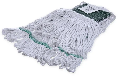 Miniatura 10 de SPARTA Flo-Pac - Cabezal de trapeador de algodón, extremos de bucle, banda ancha con banda verde de 5 pulgadas para limpieza organizada, mediano