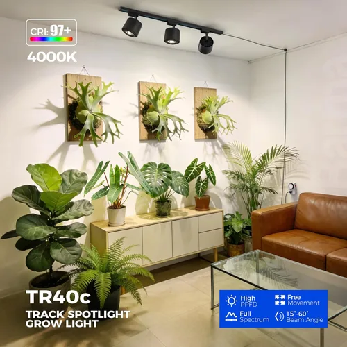 Miniatura 2 de Barrina TR40c - Luz de cultivo de pista para cultivo en interiores, 3 x 40 W, ángulo de haz ajustable de 15 ° a 60°, lámpara de cultivo de espectro