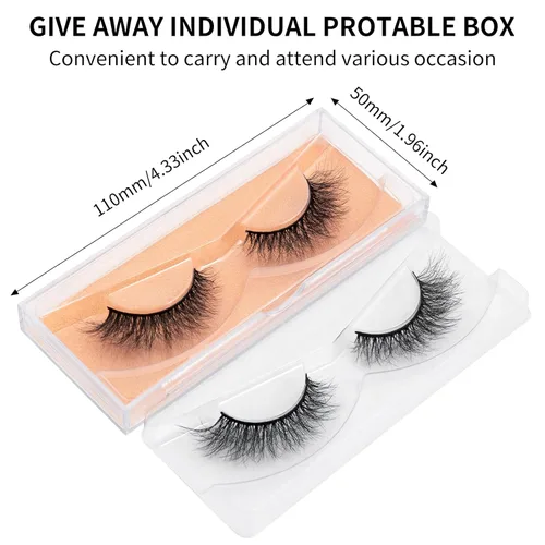 Miniatura 4 de DYSILK Pestañas postizas Wispy - Pestañas postizas de visón 5 pares 6D Extensión de pestañas postizas falsas de visón, Pestañas postizas naturales 5