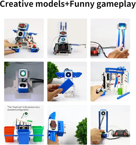 Miniatura 2 de Yahboom Kit de programación de bloques de construcción, módulo de sensor con micro bit V2 codificación STEM Kit de robot DIY Educación programable